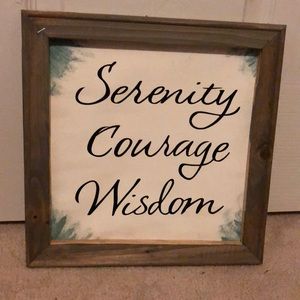 Serenity, courage, wisdom framed sign